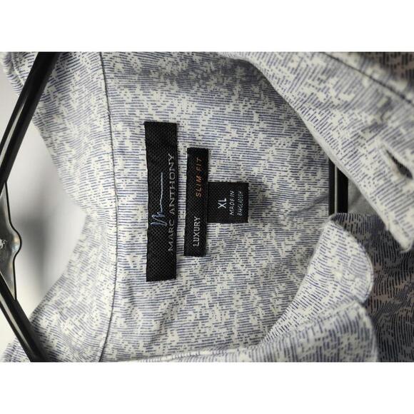 Marc Anthony Luxury Slim Fit Short Sleeve Shirt - Light Blue Floral - Picture 4 of 4